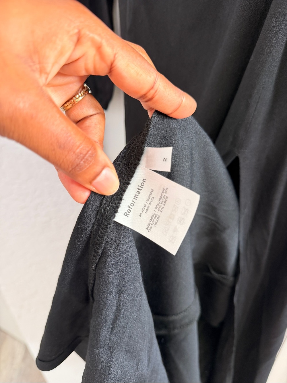 Reformation Sigmund Dress In Black - Picture 8 of 8